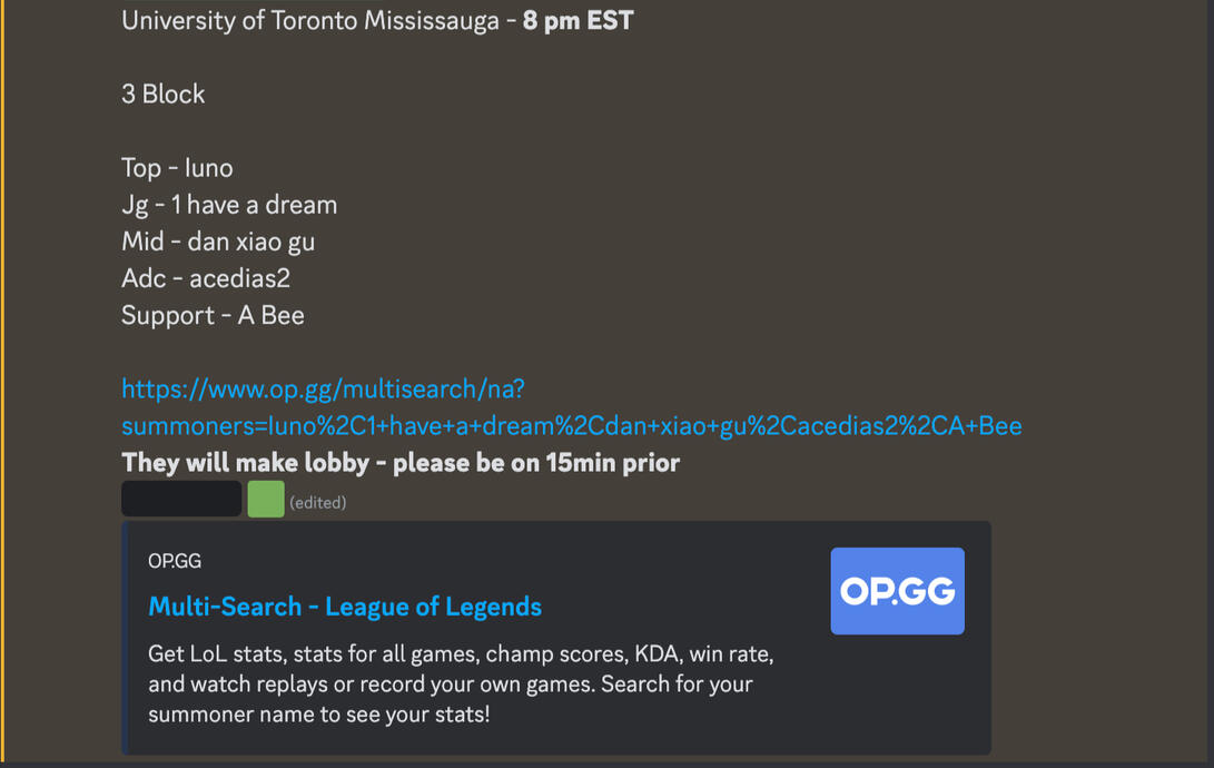 High Level Organization