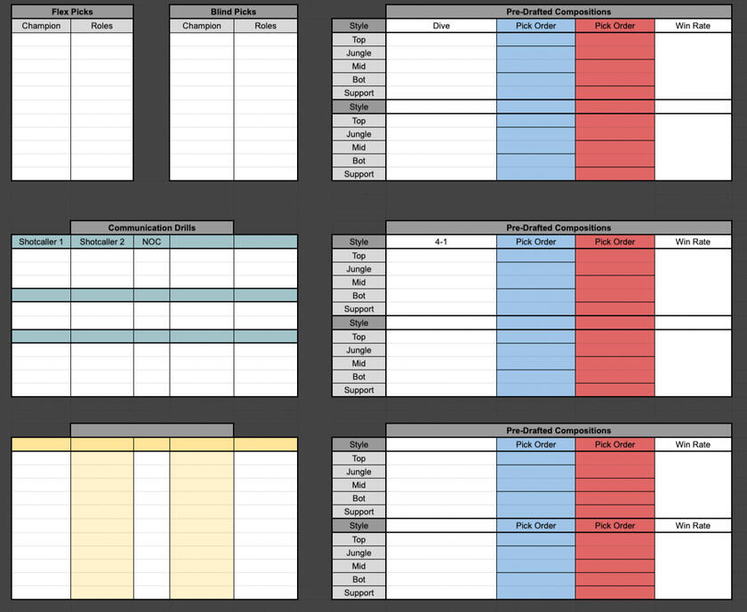 Comp Sheets